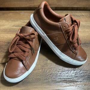Polo Ralph Lauren Boys Leather Sneakers Tan Brown